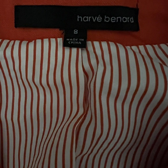 Harve Benard Women's Orange Linen Blend Casual Workwear Blazer Gold Buttons - 8 - Picture 5 of 6